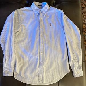 Women’s Ralph Lauren button-down Oxford shirt - great condition! Blue & white!